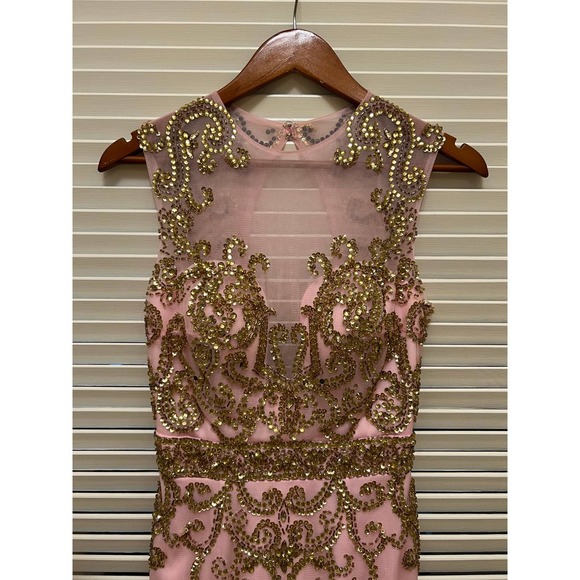 107. Angela & Alison Short Prom Dress in Light Pink - Picture 11 of 16